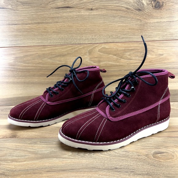 Generic Surplus Mens Boots Size 8 Burgundy Suede Duck Boot Lace Up main image 4
